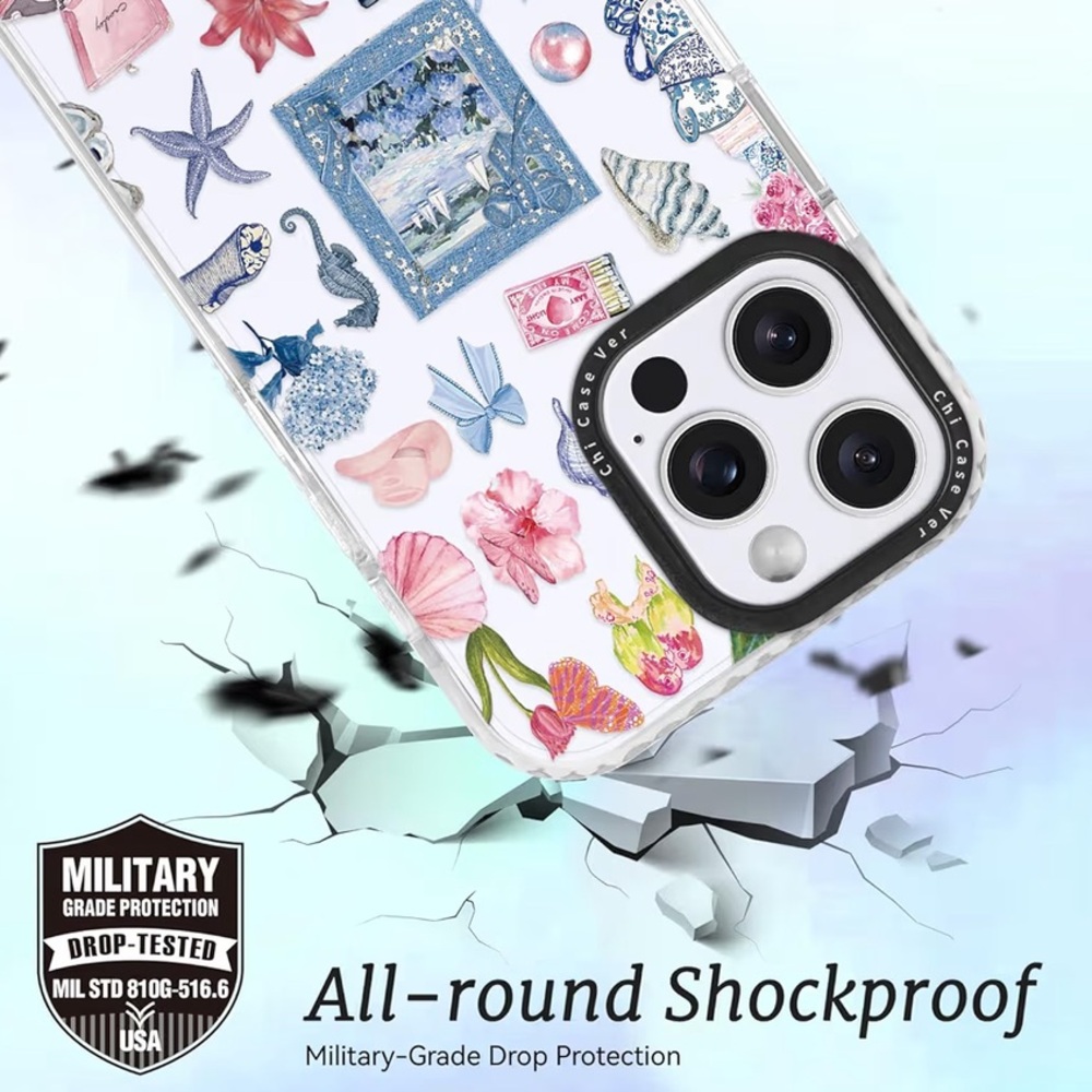 NEW $42 ChiCaseVer iPhone 15 Clear Case Coastal Cowgirl Vintage Collage Pattern - Picture 6 of 15